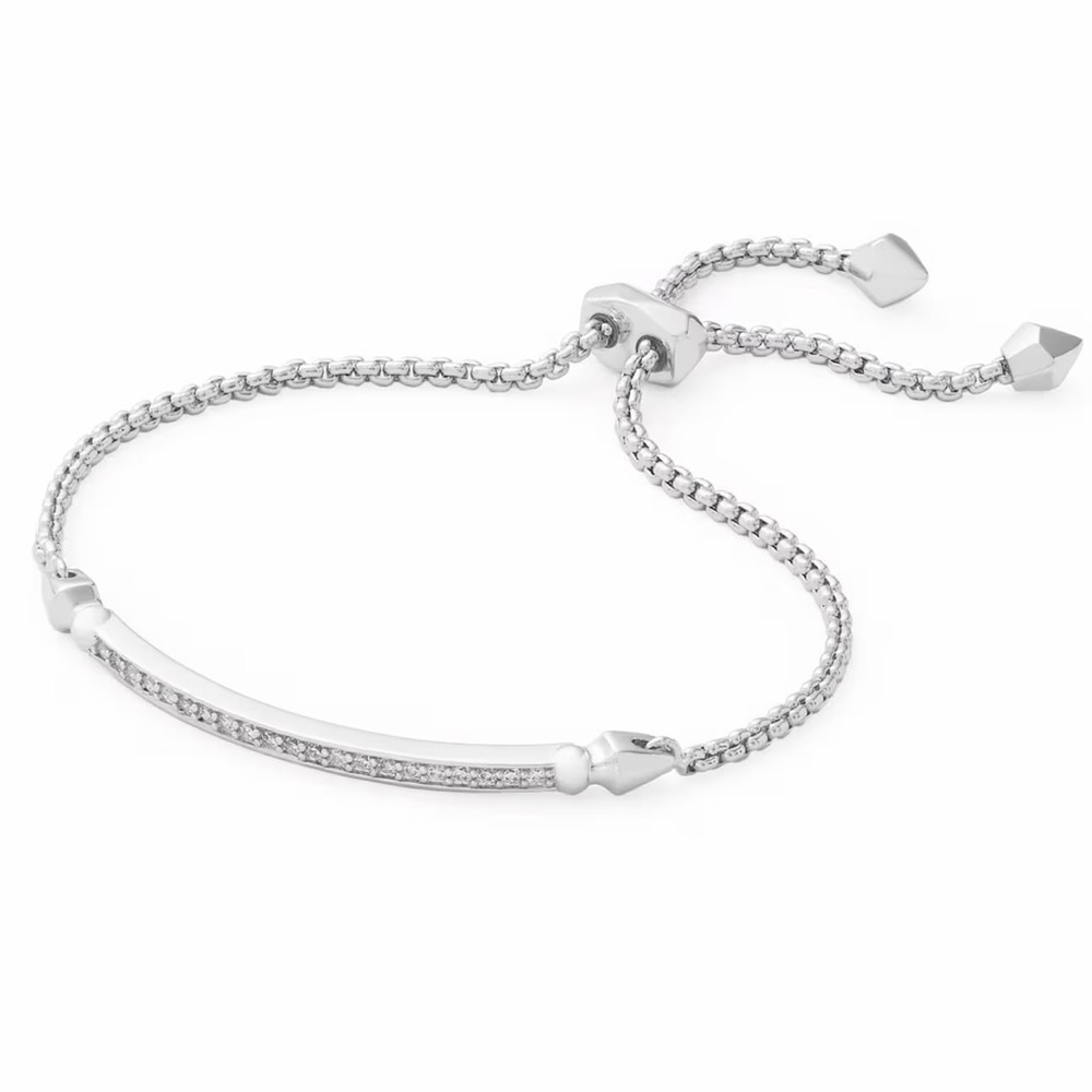Kendra Scott Silver Pavé Bar Slider Bracelet